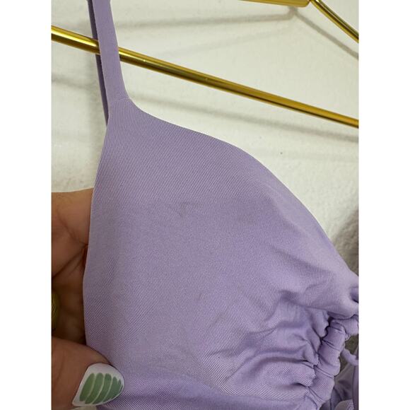 Bond-eye New Wave Tied Together One Piece Size XS Lavender Cut Out Swimsuit - Picture 7 of 14